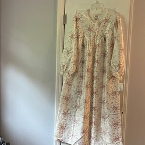Aria Floral Long Sleeve Nightgown - White, Blue and Pink